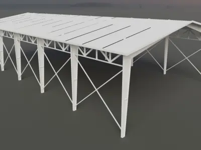 Hangar 3d model Free low-poly 3D model