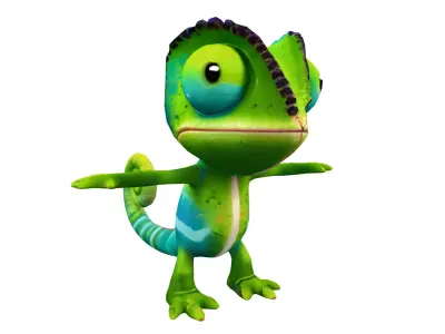Chompy The Chameleon Low-poly 3D model