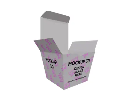 3D Packaging Box Mockup Cardboard Low-poly 3D model