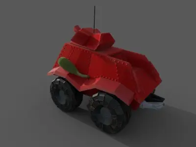 stylized tank Low-poly 3D model