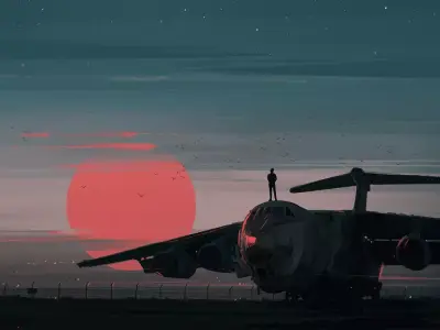 RS200 military aircraft at sunset Free 3D model