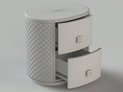 bedside cupboard marble Leatherwear Free 3D model