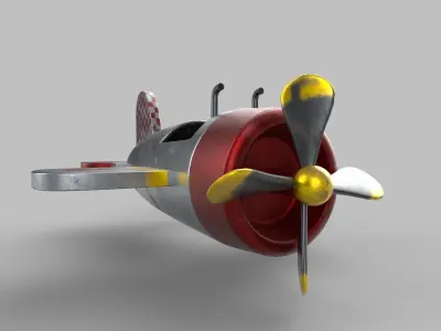 plane toy airplane Low-poly 3D model