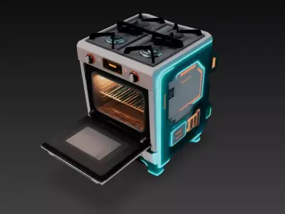 sci-fi oven Low-poly 3D model