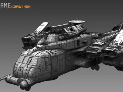 CH53X VTOL Low-poly 3D model