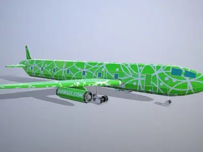 Airplane Hawaii Low-poly 3D model