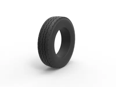 Semi truck tire 10 Scale 1 to 25 3D print model
