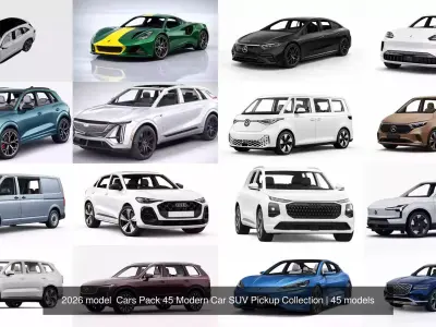 2026 model  Cars Pack 45 Modern Car SUV Pickup Collection