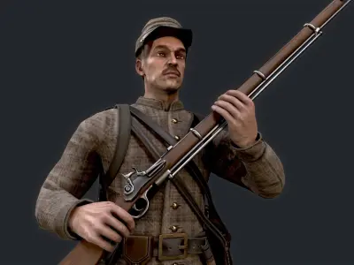 Soldier 3 version 2 Low-poly 3D model