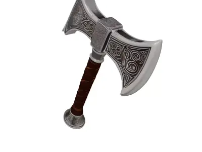 Ornate Fantasy DoubleBladed Axe 3D model