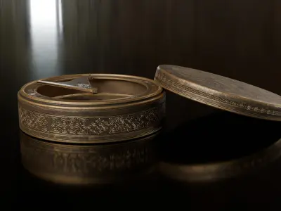 old copper compasspbr 3D model