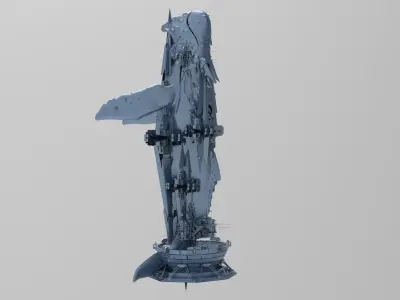 Whale Deep sea Metal structure 4 3D model