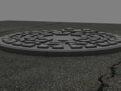 Manhole Cover Korean Urban Style Free 3D model