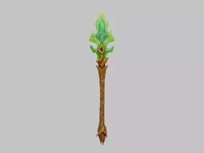 Nature Dryad Spear Low-poly 3D model