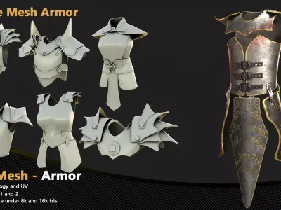 27 armor Base Mesh - VOL 03 Low-poly 3D model