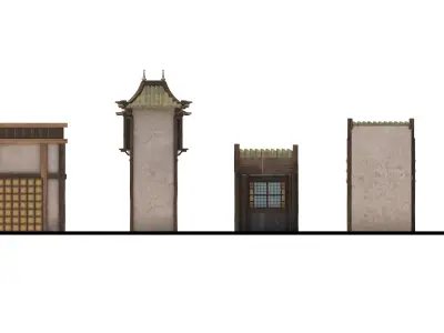 JAPANESE TRADITIONAL ARCHITECTURE PACK -STYLIZED- Low-poly 3D model