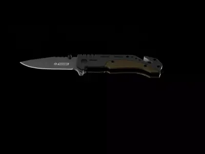 Kandar folding survival knife Low-poly 3D model