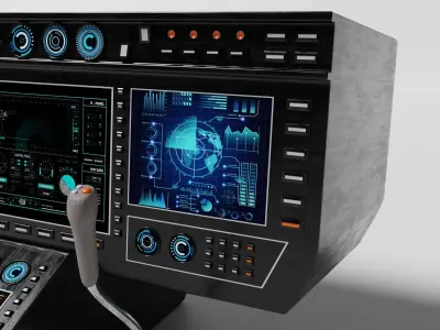 Aircraft cockpit control panel 2 3D model
