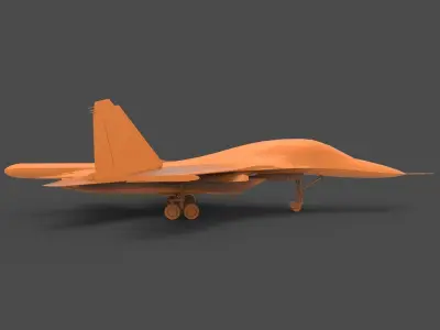 Su-34 orange fighter jet 3D print model