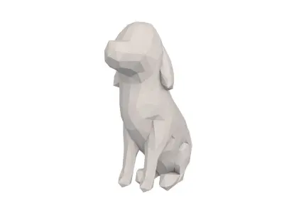 Low Poly Dog polygonal Low-poly 3D model