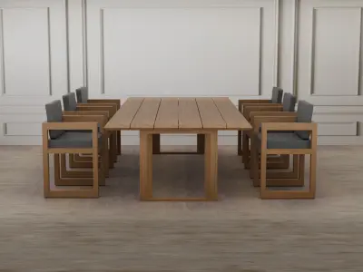 Outdoor Garden Set Patio Furniture Dining Set Tables and Chairs 3D model