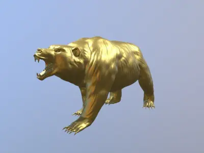 Growling Grizzly Bear Free 3D print model