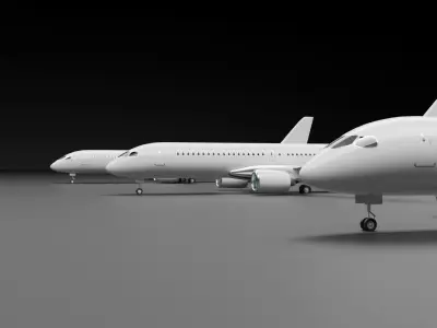 Airbus A220 Family Pack 3D model