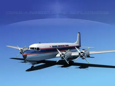 Douglas DC-7C Grand American Tours 3D model