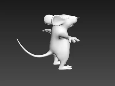 Mouse Character T-pose Low-poly 3D model