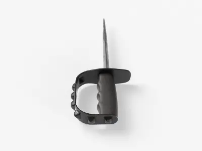 M1917 Trench Knife dark finish Low-poly 3D model