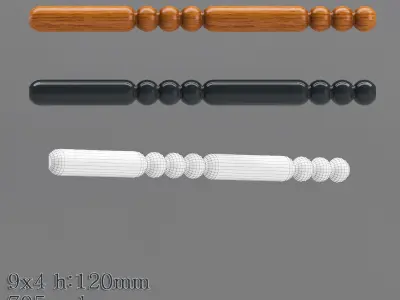 Decorative molding 9-17mm width set Free 3D model