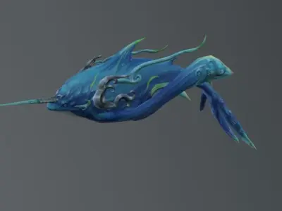 Blue Dolphin Fantasy Low Poly Low-poly 3D model
