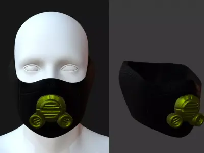 Gas mask helmet 3d model scifi Low-poly Low-poly 3D model Low-poly 3D model 91