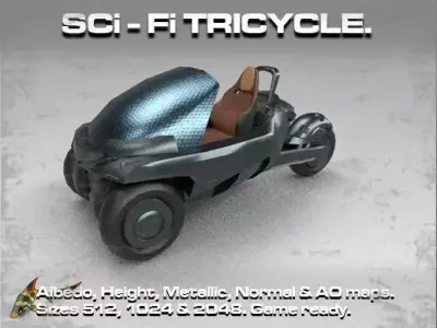 SCI FI TRICYCLE Low-poly 3D model