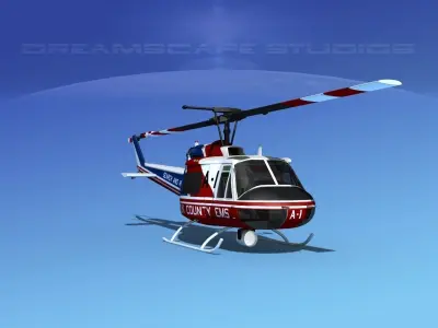 Bell 204 Polk County EMS 3D model
