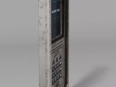Sci-Fi Security Panel Low-poly 3D model