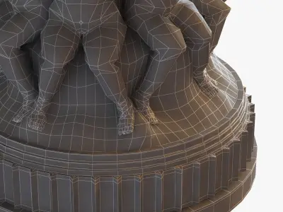 gustav gurschner tafelaufsatz - marble vase wih angels 3D model