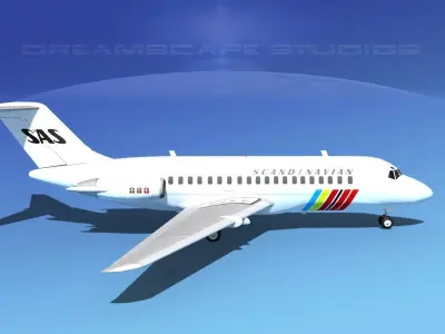 Douglas DC-9-20 SAS 3D model