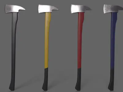 PBR Fire Axe Low-poly 3D model