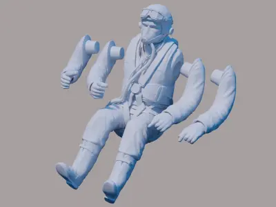 WWII RAF Fighter Pilot 3D print model