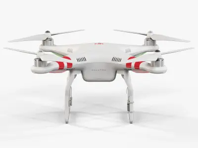 DJI Phantom 2 Quadcopter Low-poly 3D model