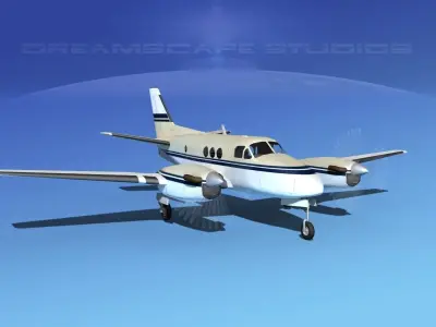 Beechcraft King Air 100 V03 3D model