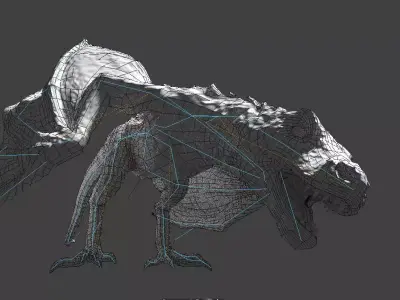 Wyvern esc Dragon Low-poly 3D model