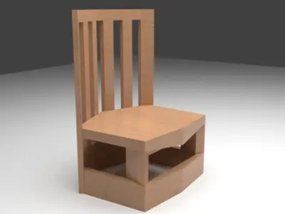 Simple Wood Furniture 3D model