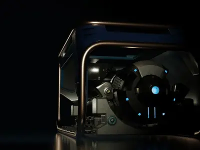 Sci-Fi Power Generator - box2 Low-poly 3D model