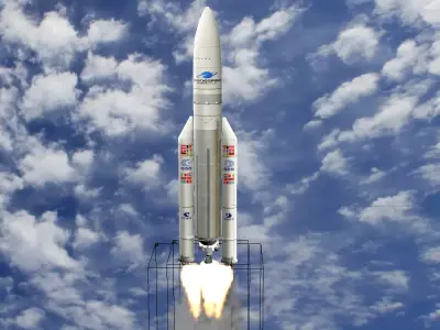 Rocket Ariane 5 ECA lowpoly Free low-poly 3D model