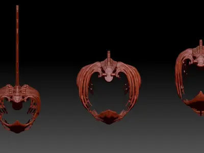 Dinosaur Spinosrs Tyrannosaurus Giganotosaurus SpineRib Skeltons 3D model