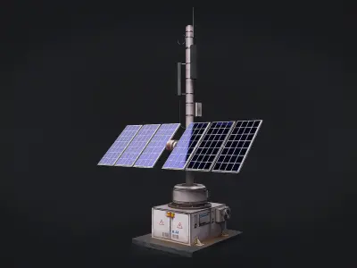 Space Craft Solar Panels Mars Colony Spaceship Collection Pack Low-poly 3D model