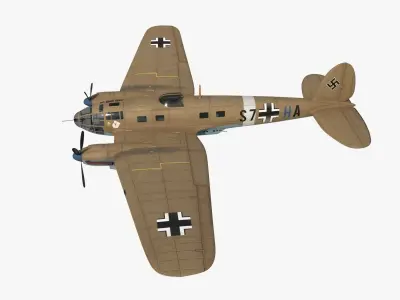 Heinkel He 111 S7-HA Low-poly 3D model