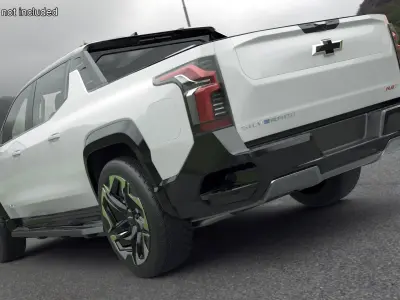 Chevrolet Silverado EV RST White 2024 Simplified 3D model